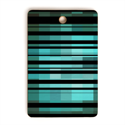 Madart Inc. Black Stripes Romantic Evening Cutting Board Rectangle