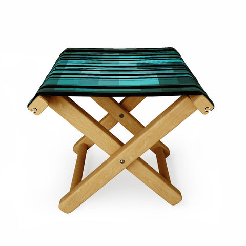 Madart Inc. Black Stripes Romantic Evening Folding Stool