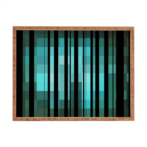 Madart Inc. Black Stripes Romantic Evening Rectangular Tray