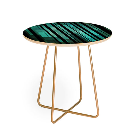 Madart Inc. Black Stripes Romantic Evening Round Side Table