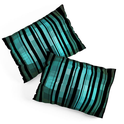 Madart Inc. Black Stripes Romantic Evening Pillow Shams