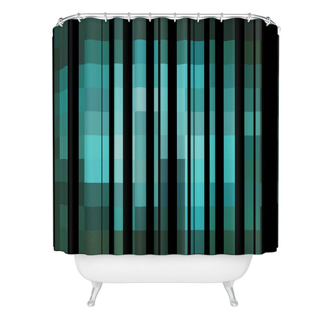 Madart Inc. Black Stripes Romantic Evening Shower Curtain