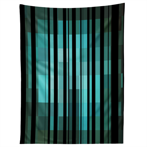 Madart Inc. Black Stripes Romantic Evening Tapestry