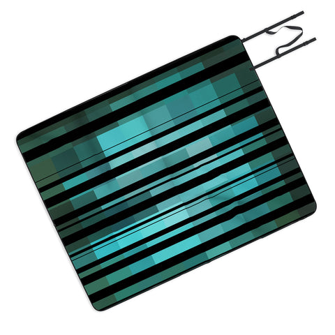 Madart Inc. Black Stripes Romantic Evening Picnic Blanket