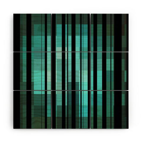 Madart Inc. Black Stripes Romantic Evening Wood Wall Mural