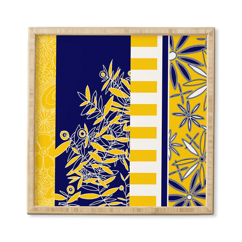 Madart Inc. Blue And Yellow Florals Framed Wall Art
