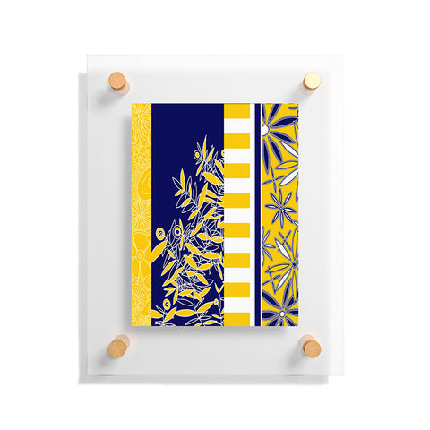 Madart Inc. Blue And Yellow Florals Floating Acrylic Print