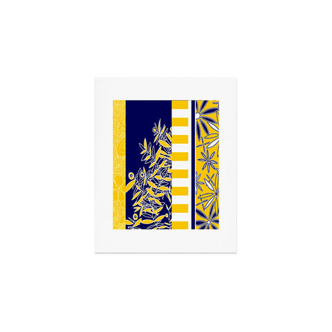 Madart Inc. Blue And Yellow Florals Art Print