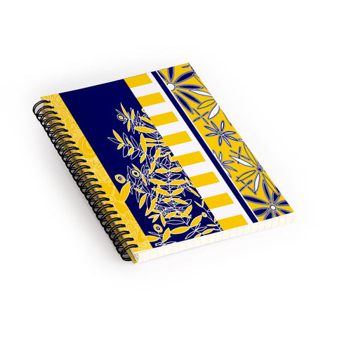 Madart Inc. Blue And Yellow Florals Spiral Notebook