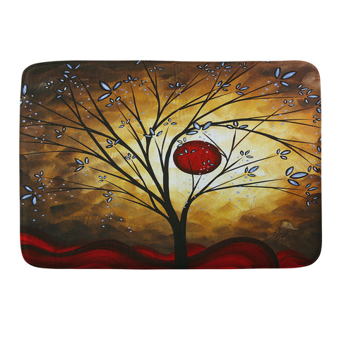 Madart Inc. Blue Blossoms Memory Foam Bath Mat