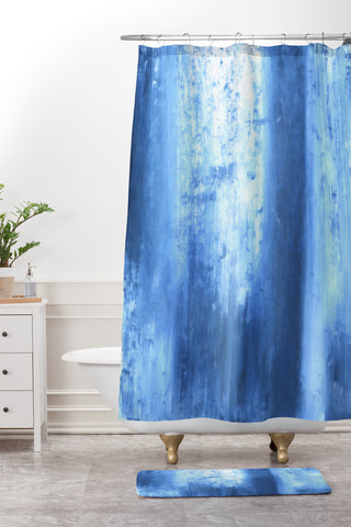 Madart Inc. Blue Lake Shower Curtain And Mat