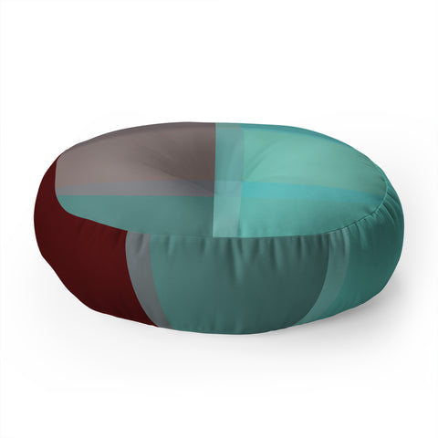 Madart Inc. Burgundy Tartan Floor Pillow Round