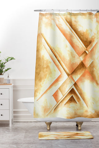 Madart Inc. Champagne Dreams 1 Shower Curtain And Mat