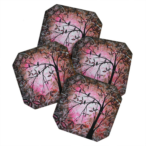 Madart Inc. Cherry Blossoms Coaster Set