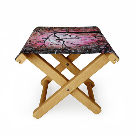 Madart Inc. Cherry Blossoms Folding Stool