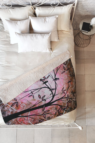 Madart Inc. Cherry Blossoms Fleece Throw Blanket