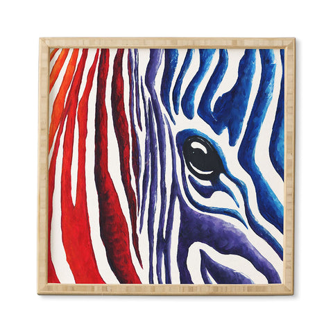 Madart Inc. Colorful Zebra Framed Wall Art