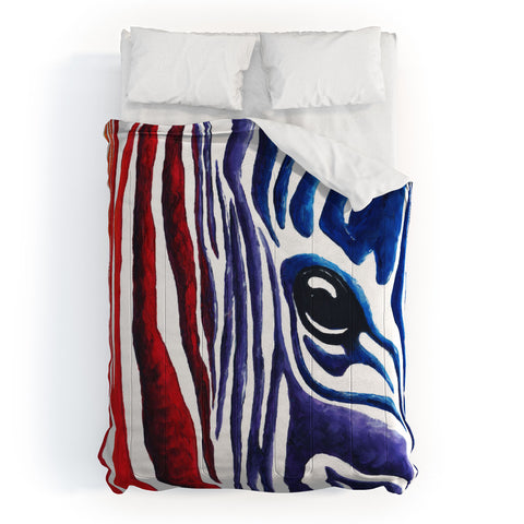 Madart Inc. Colorful Zebra Comforter