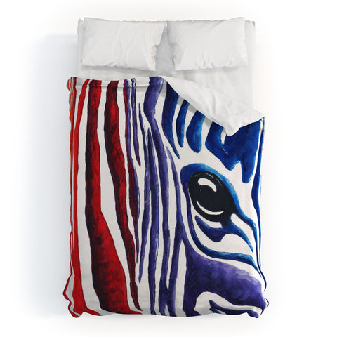 Madart Inc. Colorful Zebra Duvet Cover