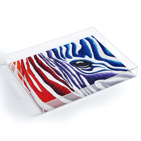 Madart Inc. Colorful Zebra Acrylic Tray