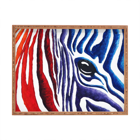 Madart Inc. Colorful Zebra Rectangular Tray
