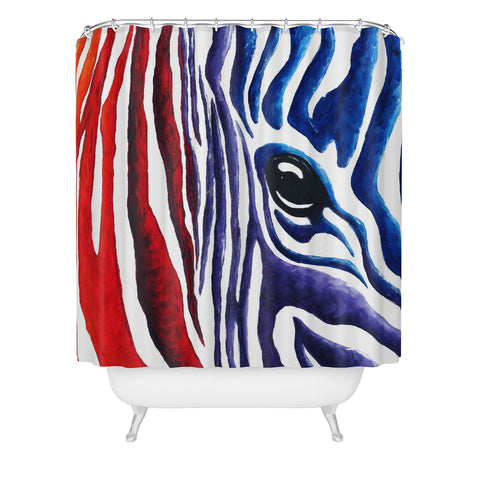 Madart Inc. Colorful Zebra Shower Curtain
