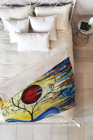 Madart Inc. Curling With Delight Fleece Throw Blanket