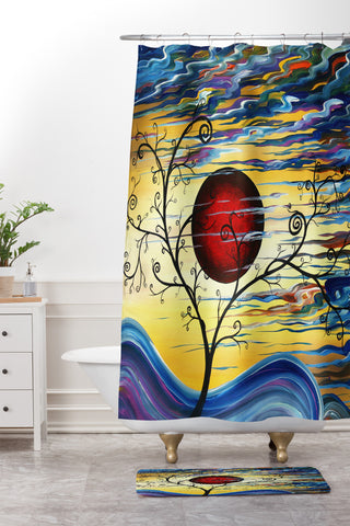 Madart Inc. Curling With Delight Shower Curtain And Mat