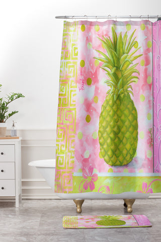Madart Inc. Fresh Pineapple Shower Curtain And Mat