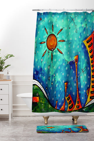 Madart Inc. Funky Town Shower Curtain And Mat