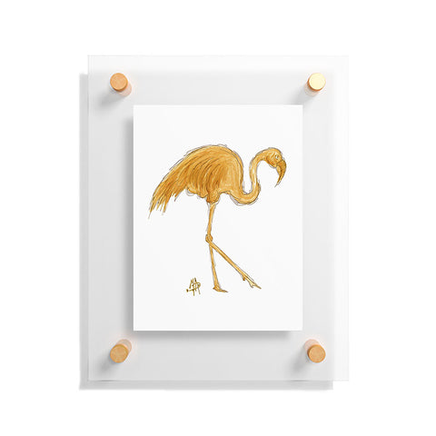 Madart Inc. Gold Flamingo Floating Acrylic Print