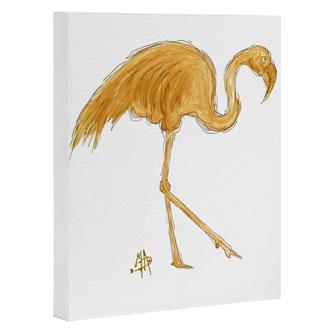 Madart Inc. Gold Flamingo Art Canvas