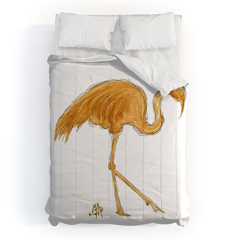 Madart Inc. Gold Flamingo Comforter
