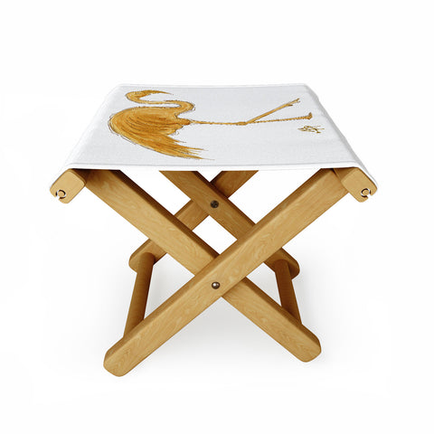 Madart Inc. Gold Flamingo Folding Stool