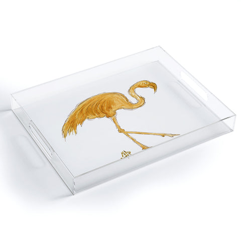 Madart Inc. Gold Flamingo Acrylic Tray