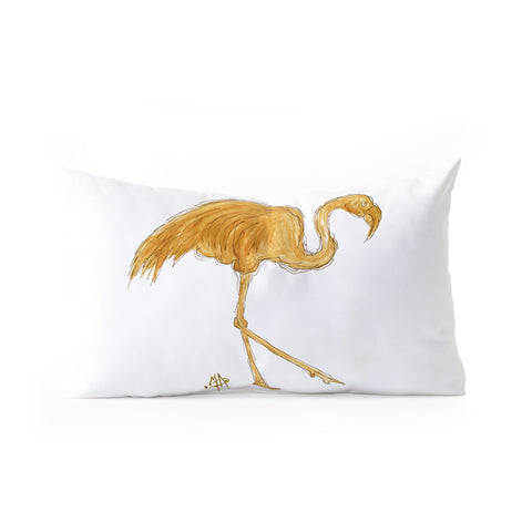 Madart Inc. Gold Flamingo Oblong Throw Pillow