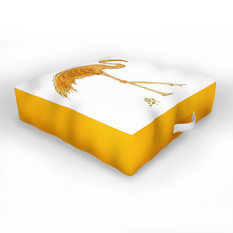 Madart Inc. Gold Flamingo Outdoor Floor Cushion
