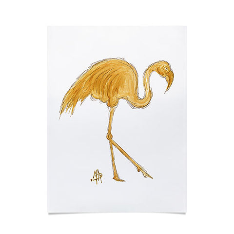 Madart Inc. Gold Flamingo Poster