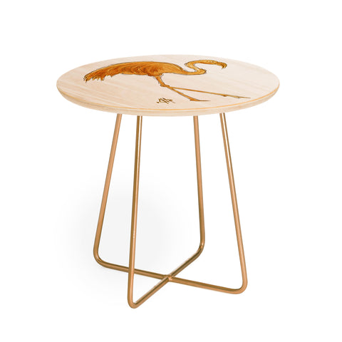 Madart Inc. Gold Flamingo Round Side Table