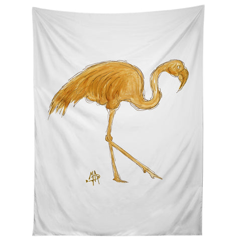 Madart Inc. Gold Flamingo Tapestry
