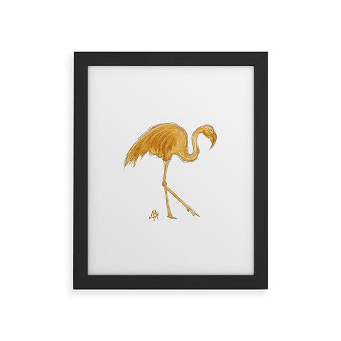 Madart Inc. Gold Flamingo Framed Art Print