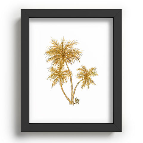 Madart Inc. Gold Palm Trees Recessed Framing Rectangle