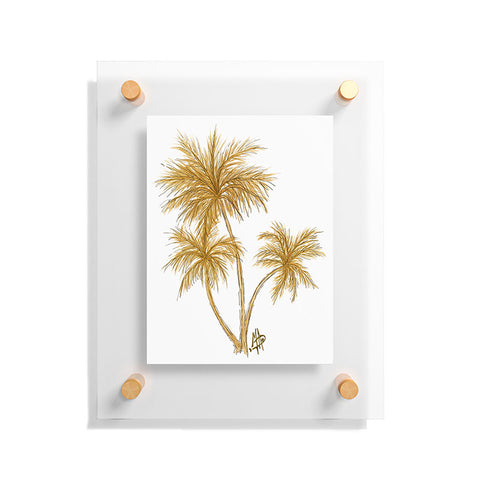 Madart Inc. Gold Palm Trees Floating Acrylic Print