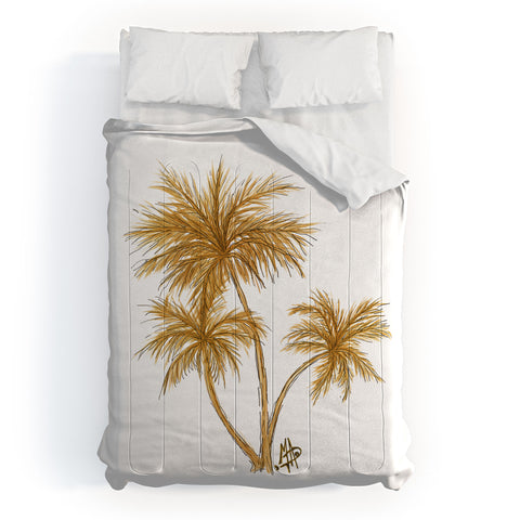 Madart Inc. Gold Palm Trees Comforter