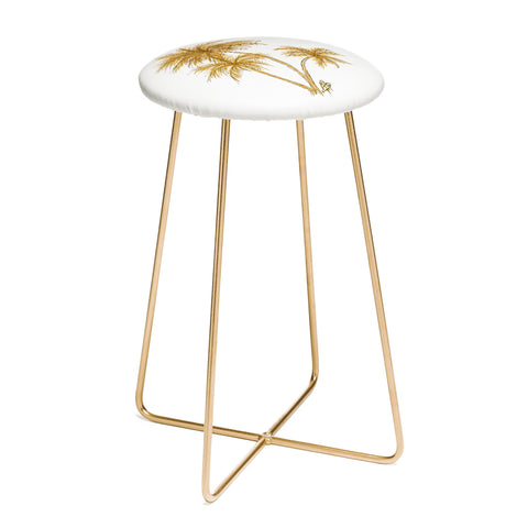 Madart Inc. Gold Palm Trees Counter Stool