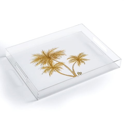 Madart Inc. Gold Palm Trees Acrylic Tray