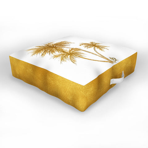 Madart Inc. Gold Palm Trees Outdoor Floor Cushion