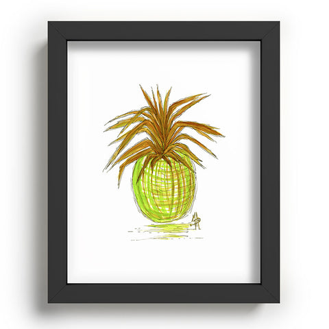 Madart Inc. Green and Gold Pineapple Recessed Framing Rectangle