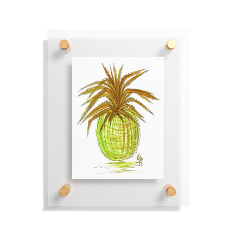 Madart Inc. Green and Gold Pineapple Floating Acrylic Print