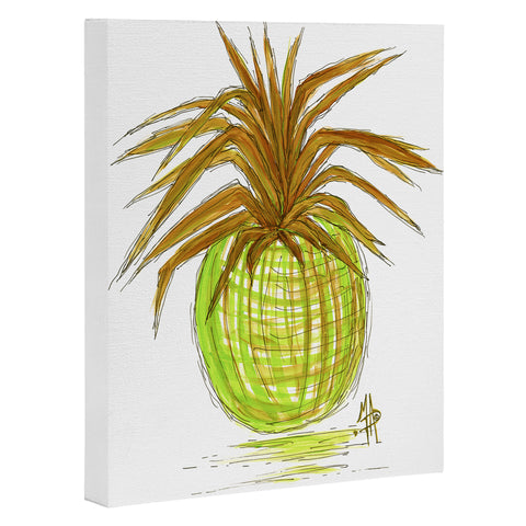 Madart Inc. Green and Gold Pineapple Art Canvas